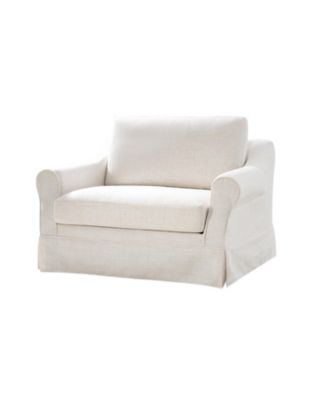Raul Farmhouse Slipcovered Armchair with Feather Blended Cushion