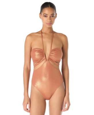 Women's V-Neck Plunge One-Piece Swimsuit