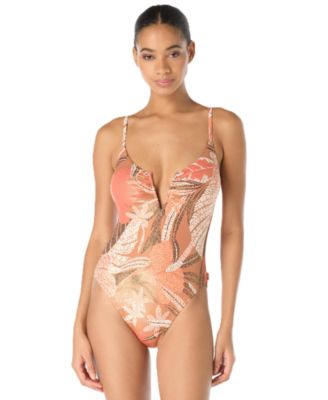 Women's V-Neck One-Piece Swimsuit