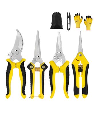 Garden Pruning Shears Set Gloves Storbag Stainless Steel Trimming Tools Kit