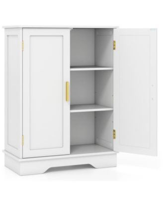 Bathroom Floor Storage Cabinet with 2 Doors and Adjustable Shelves, 31-in H