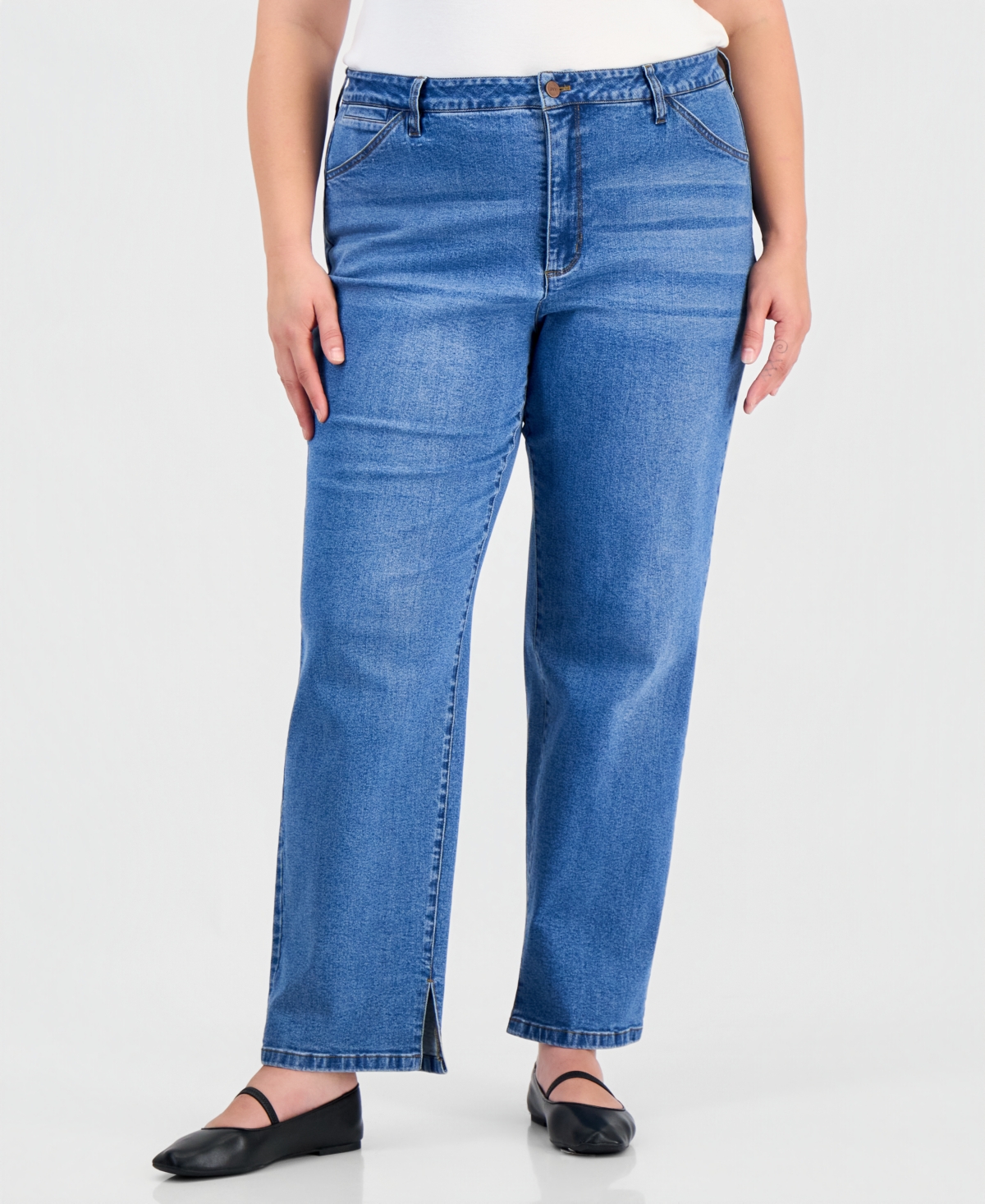 Jones New York Plus Mid-Rise Slim Jeans