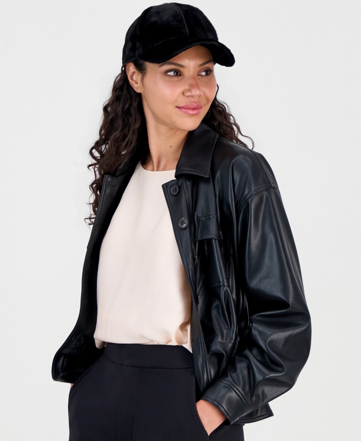 I.n.c. International Concepts Faux Fur Baseball Cap, Macy's Exclusive