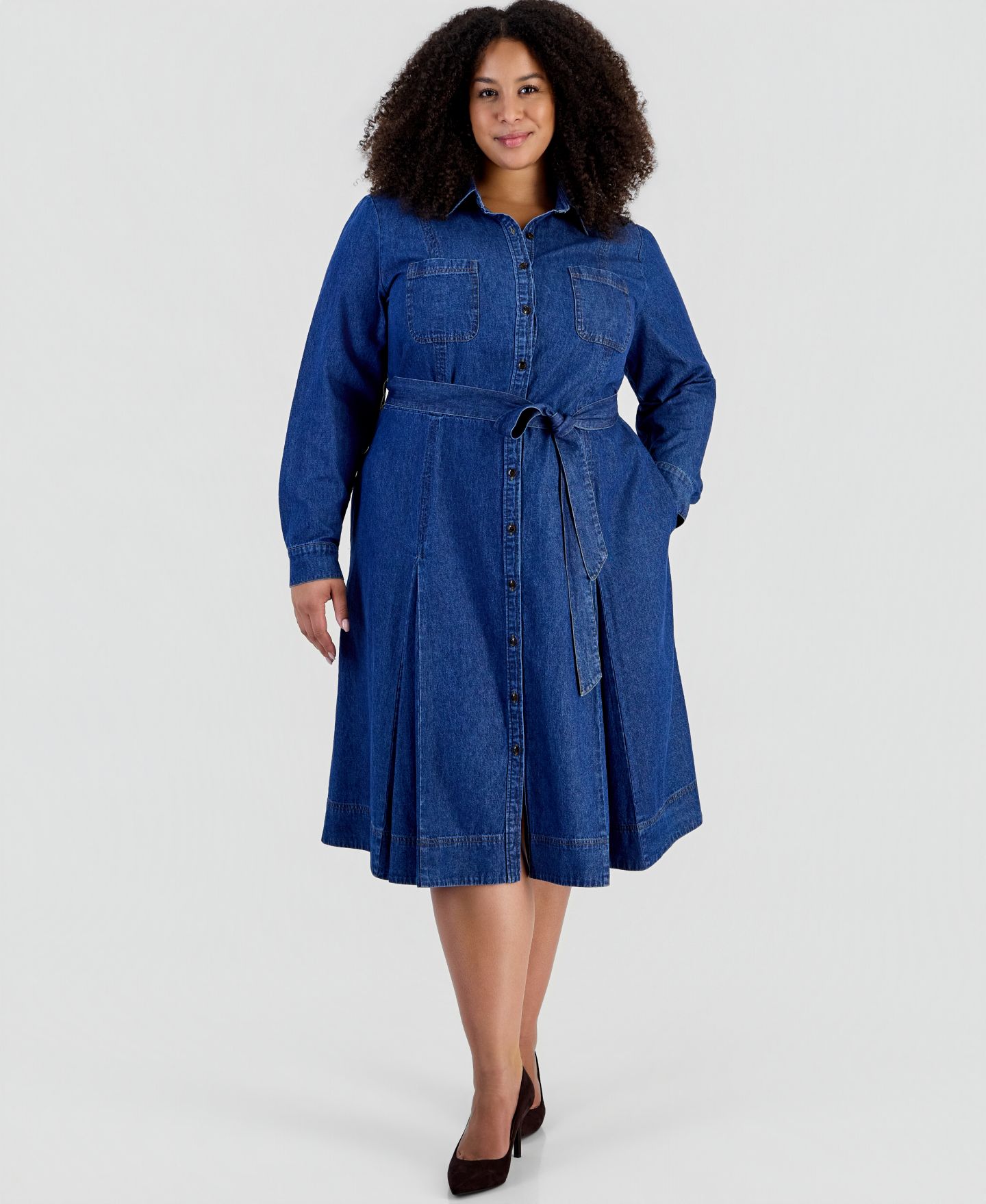 Женское платье Jones New York Plus Size Johnny Collar Stitch Detail, цвет: Варёный — фото 1