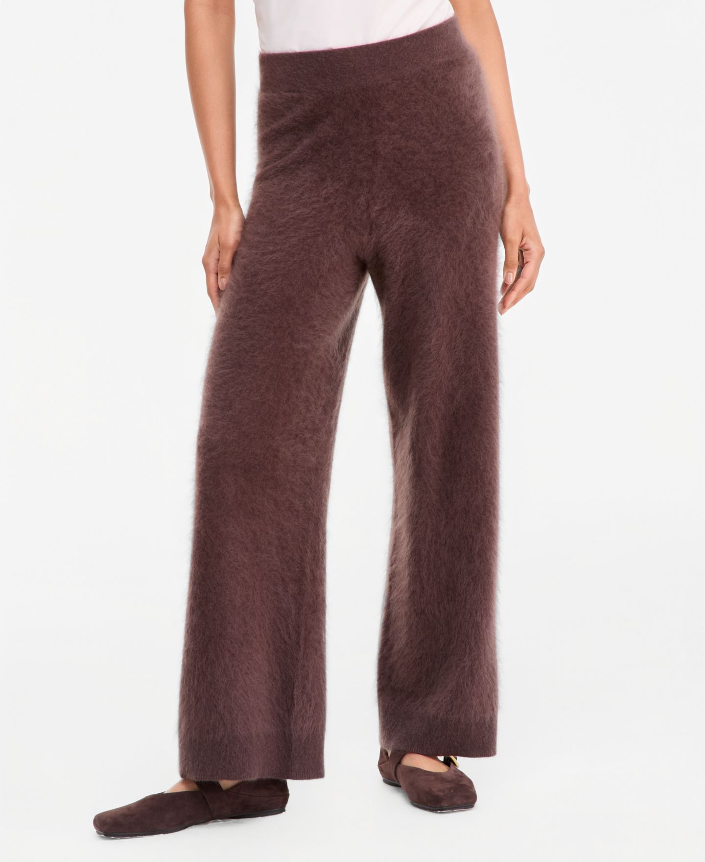 Женские брюки Charter Club 100% Cashmere Cozy Brushed Wide-Leg Pull-On, цвет: Кофейный — фото 3