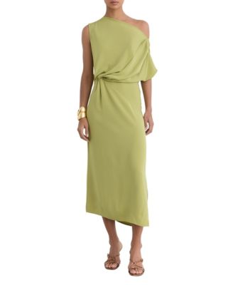 Women's Beth Asymmetric Tuck Detail Midi Dress