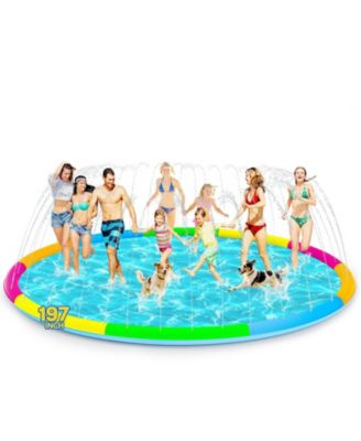 197" Splash Pad Sprinkler Pool Mat for Dogs Adults Outdoor Play