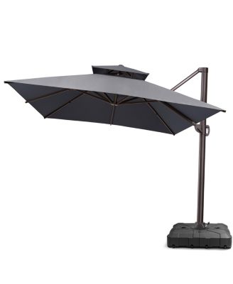 Outdoor Patio 10X13Feet Aluminum Double Top Cantilever Umbrella with Wheel Base