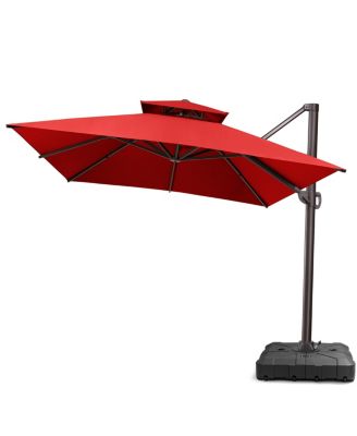 Outdoor Patio 10X13Feet Aluminum Double Top Cantilever Umbrella with Wheel Base