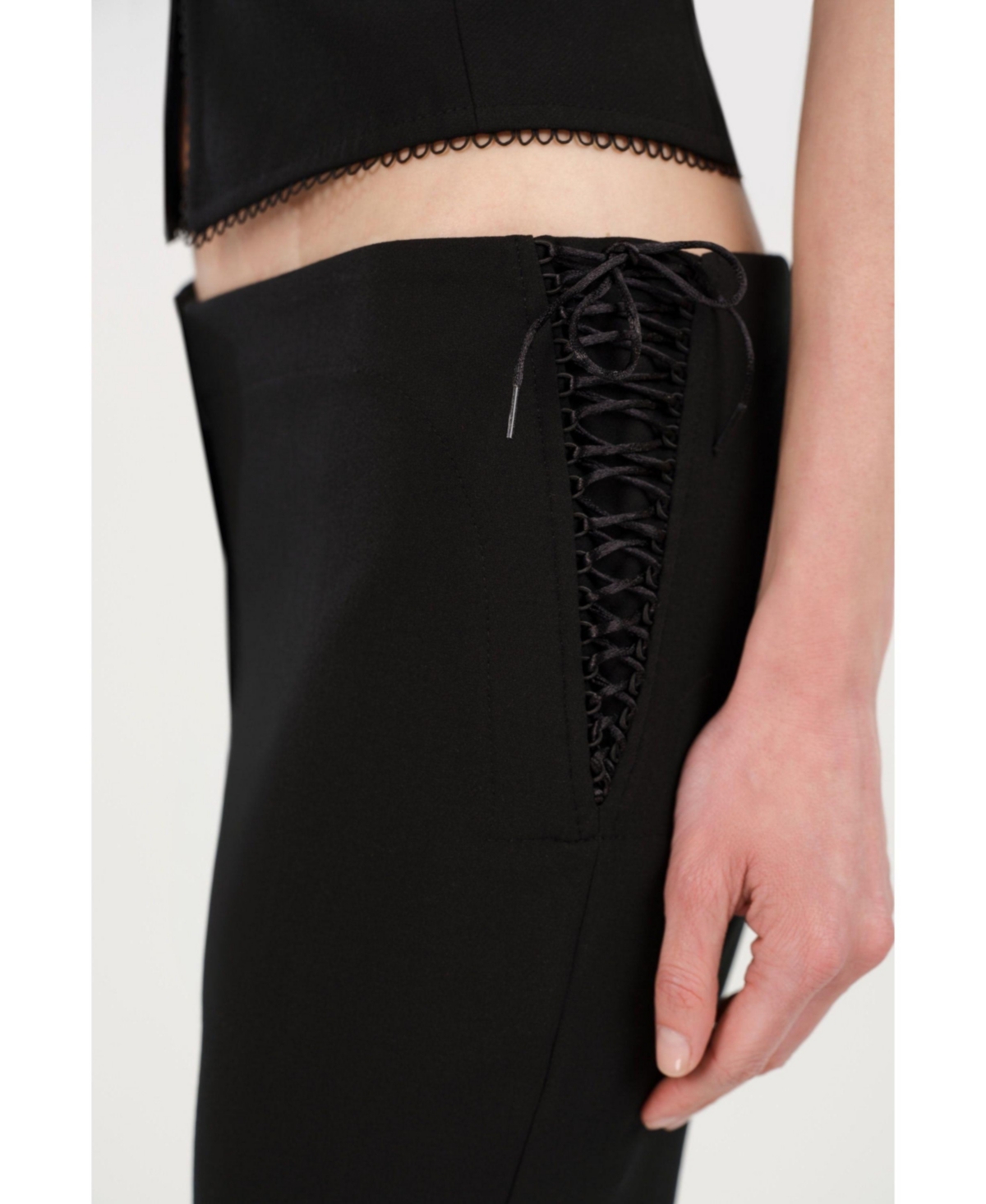Nocturne Women's Side-Tie Low-Rise Slim Fit Trousers
