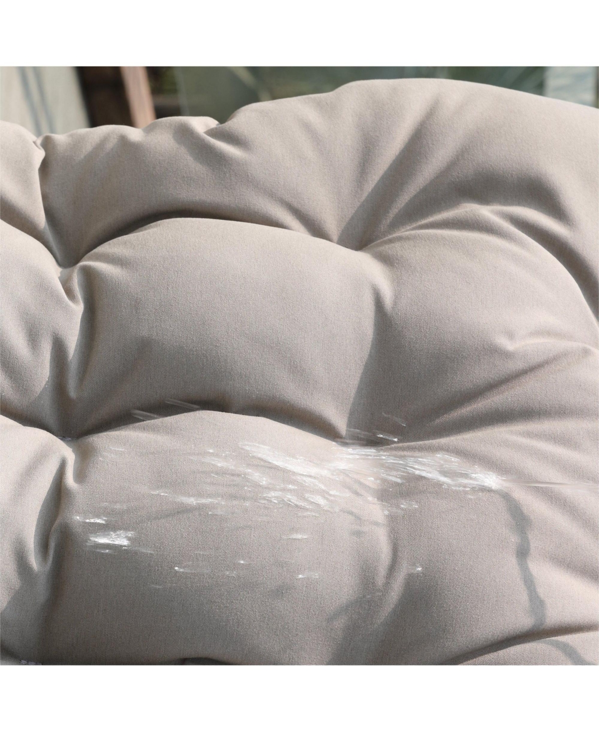 Clihome Cushion Egg Chair with Stand and Cup Holder