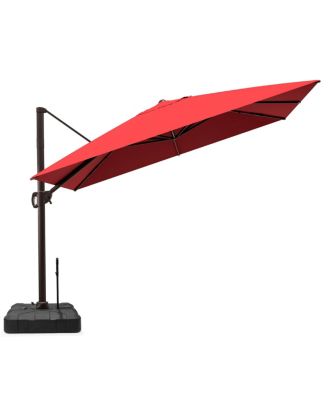 Outdoor Patio 9X11Feet Aluminum Cantilever Umbrella with Rod Wheel Base