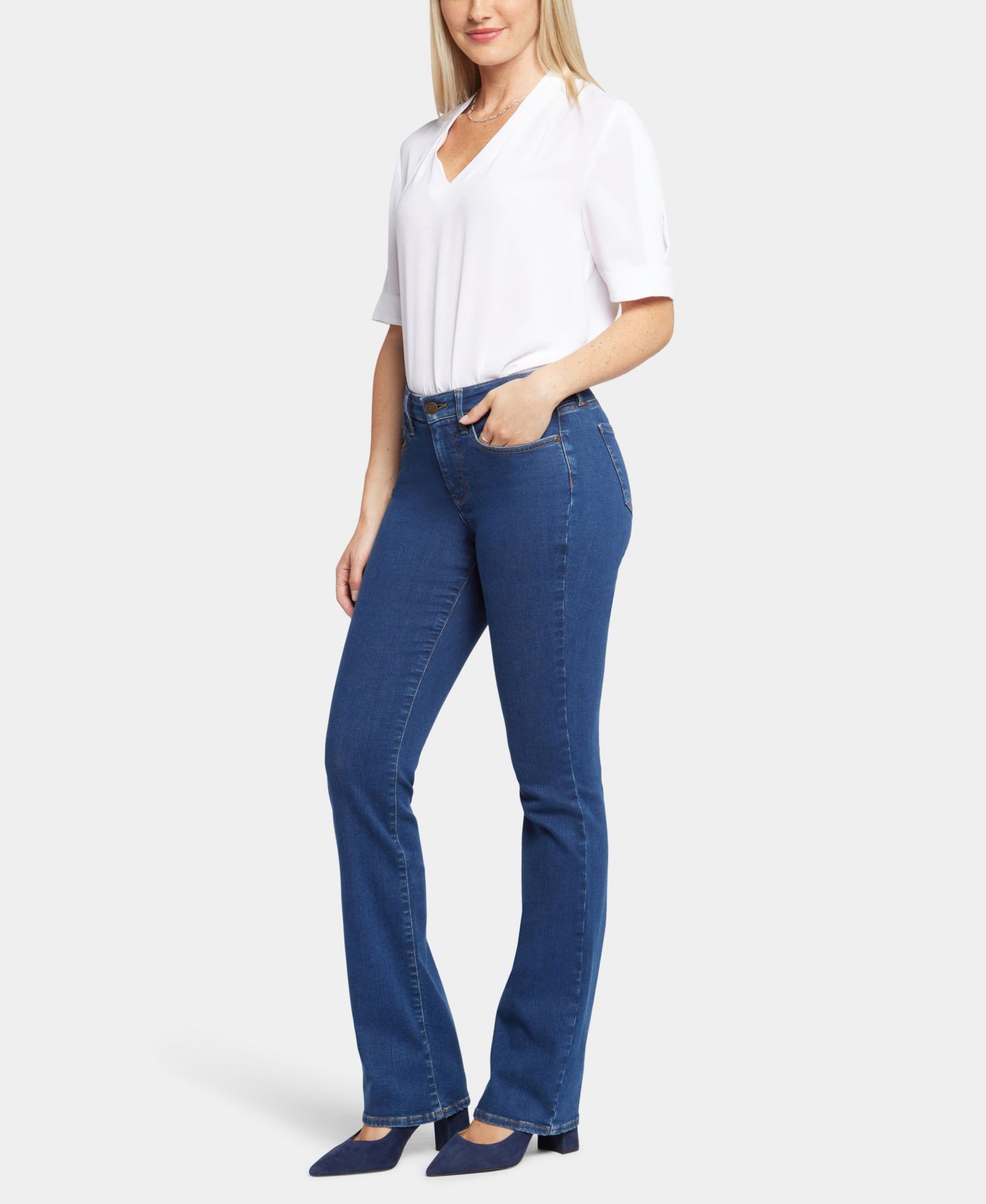 Женские джинсы NYDJ Petite Barbara Bootcut, цвет: Quinn — фото 3