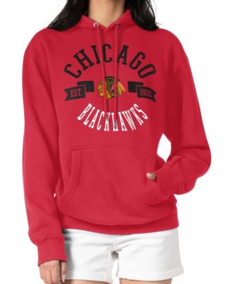 Women's Red Chicago Blackhawks City Graphic Fleece Pullover Hoodie