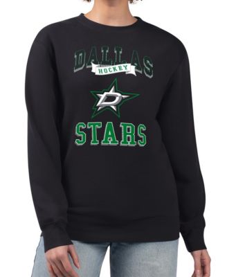 Women's Black Dallas Stars Team Logo Tri-Blend Fleece Pullover Sweatshirt