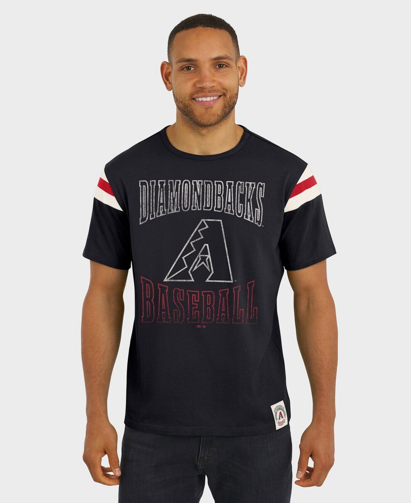Мужская футболка Fanatics Darius Rucker Collection By Black Arizona Diamondbacks Distressed Sleeve Stripe — фото 4