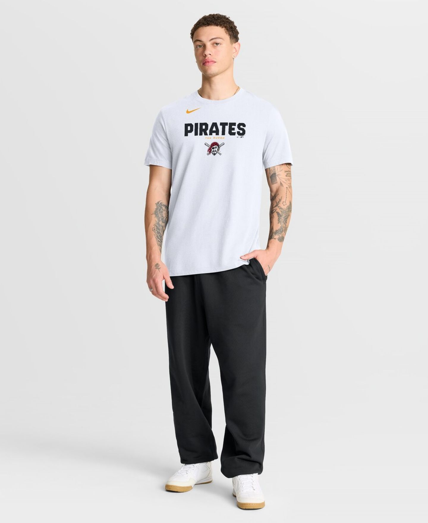 Мужская футболка Nike White Pittsburgh Pirates Bold Team Name — фото 3
