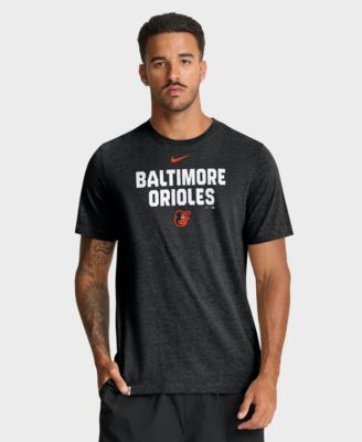 Men's Heather Black Baltimore Orioles Stacked Tri-Blend T-Shirt