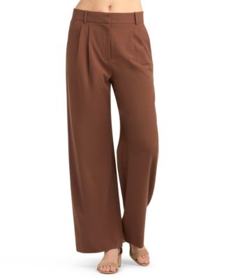 Juniors' Pleated-Front Wide-Leg Pants