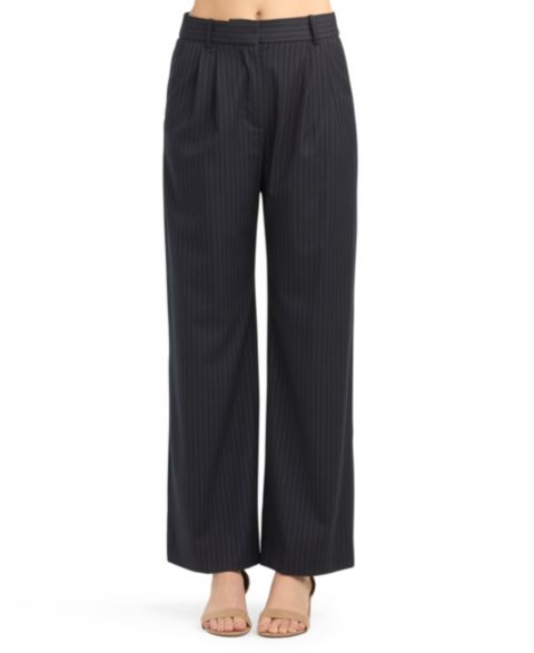 Женские брюки BCX Juniors' Pinstripe Pleated, цвет: Чёрный