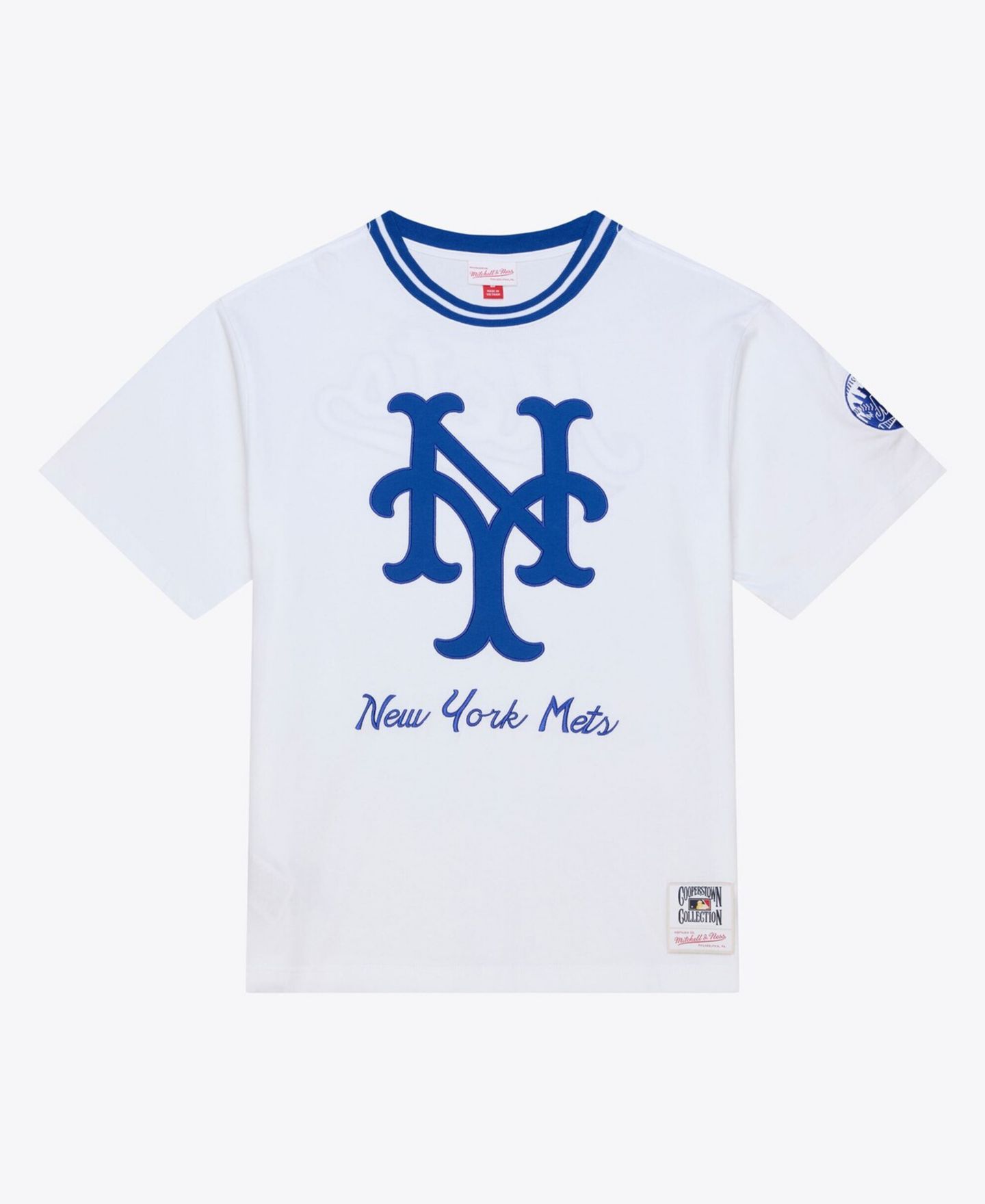 Мужская футболка Mitchell & Ness White New York Mets Cooperstown Collection Arctic — фото 1