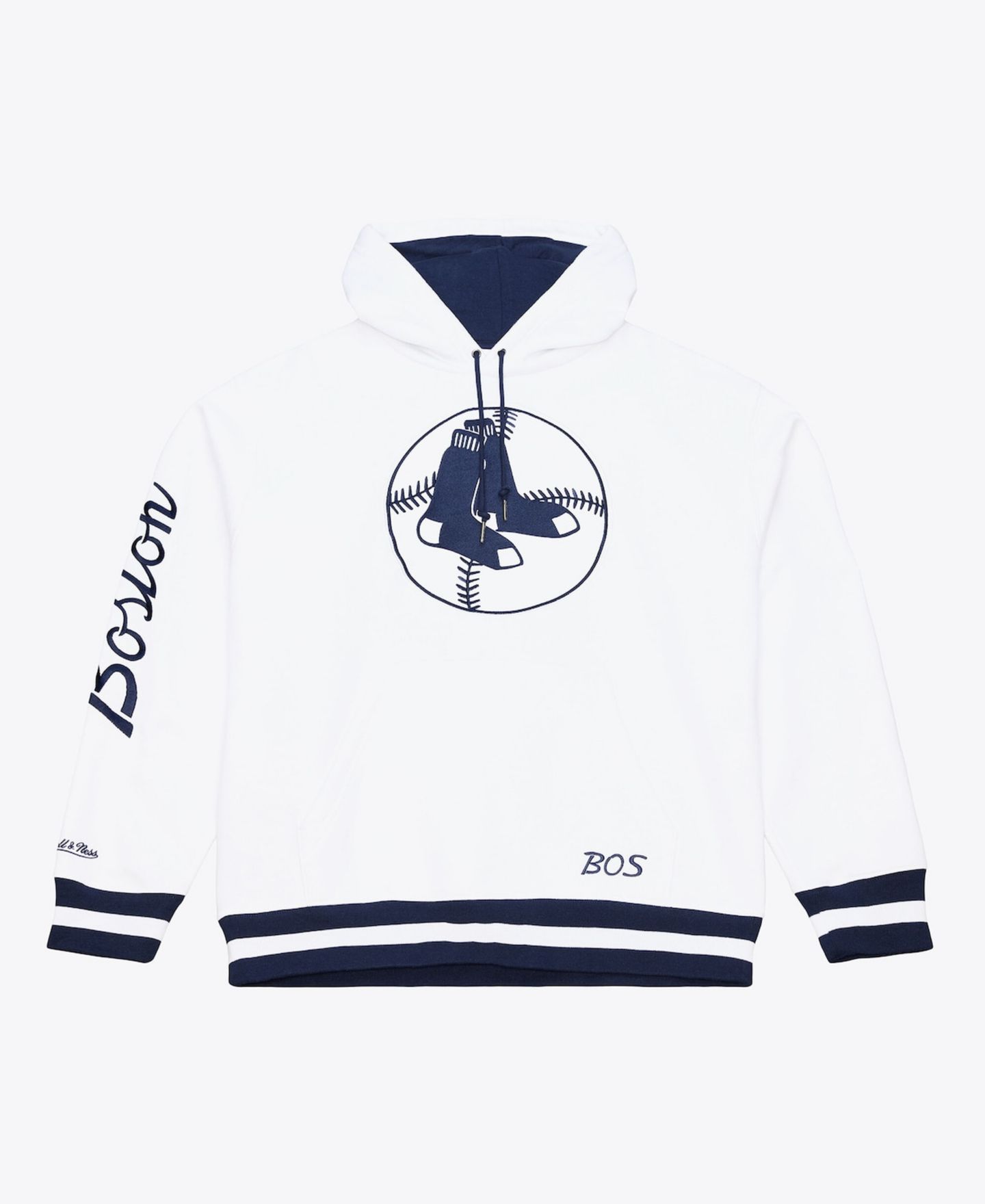 Мужское худи Mitchell & Ness White Boston Red Sox Cooperstown Collection Fleece — фото 1