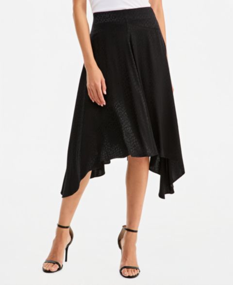 Женская юбка I.N.C. International Concepts High-Waisted Midi Jacquard, цвет: Глубокий чёрный