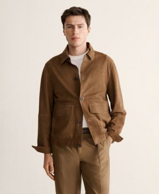 Men's Leather Pockets Jacket