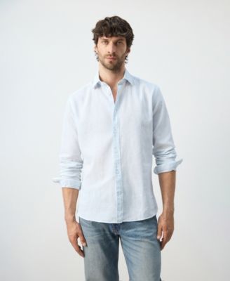 Men's Regular Fit Linen-Cotton Blend Shirt