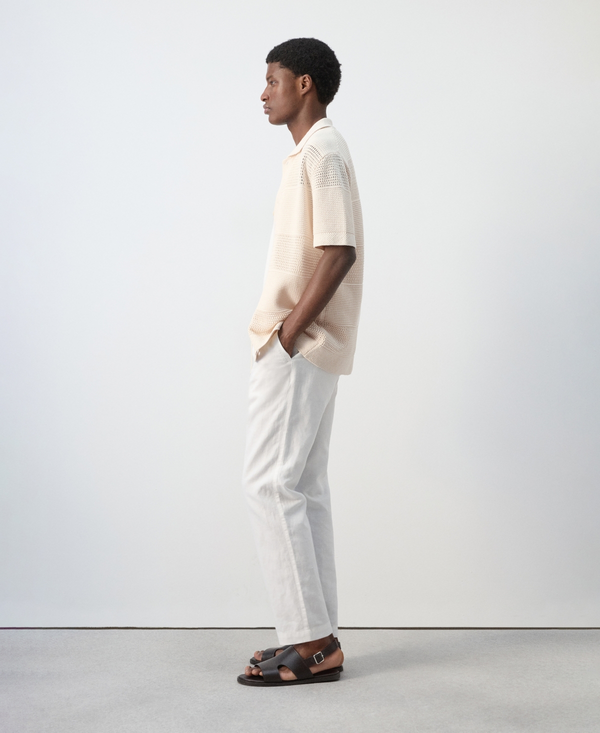 Mango Men's Openwork Knitted Shirt