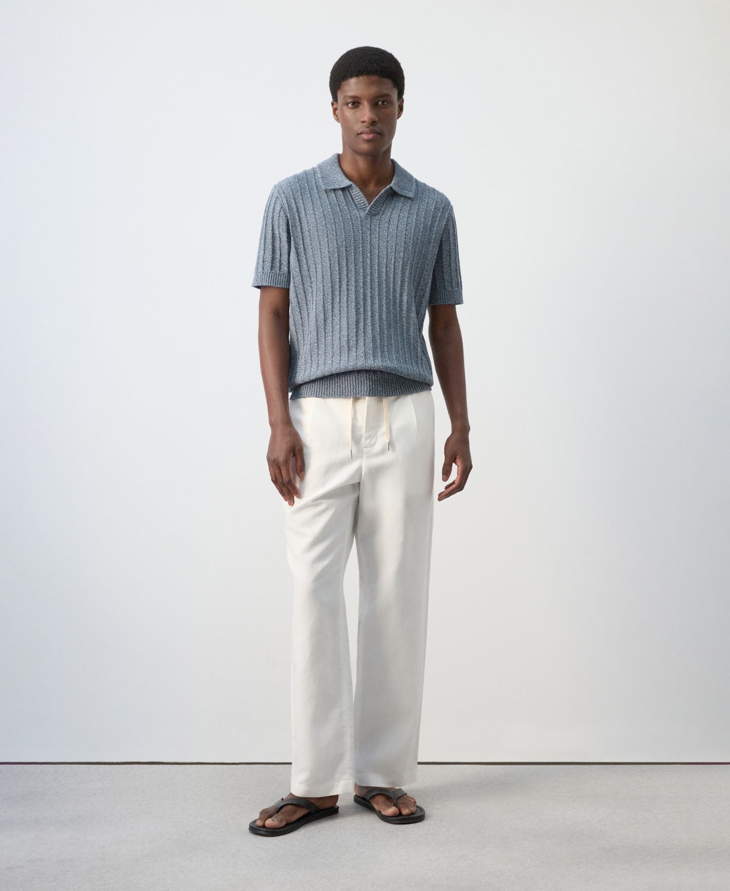 Men's Cotton Fine-Knit Polo Shirt