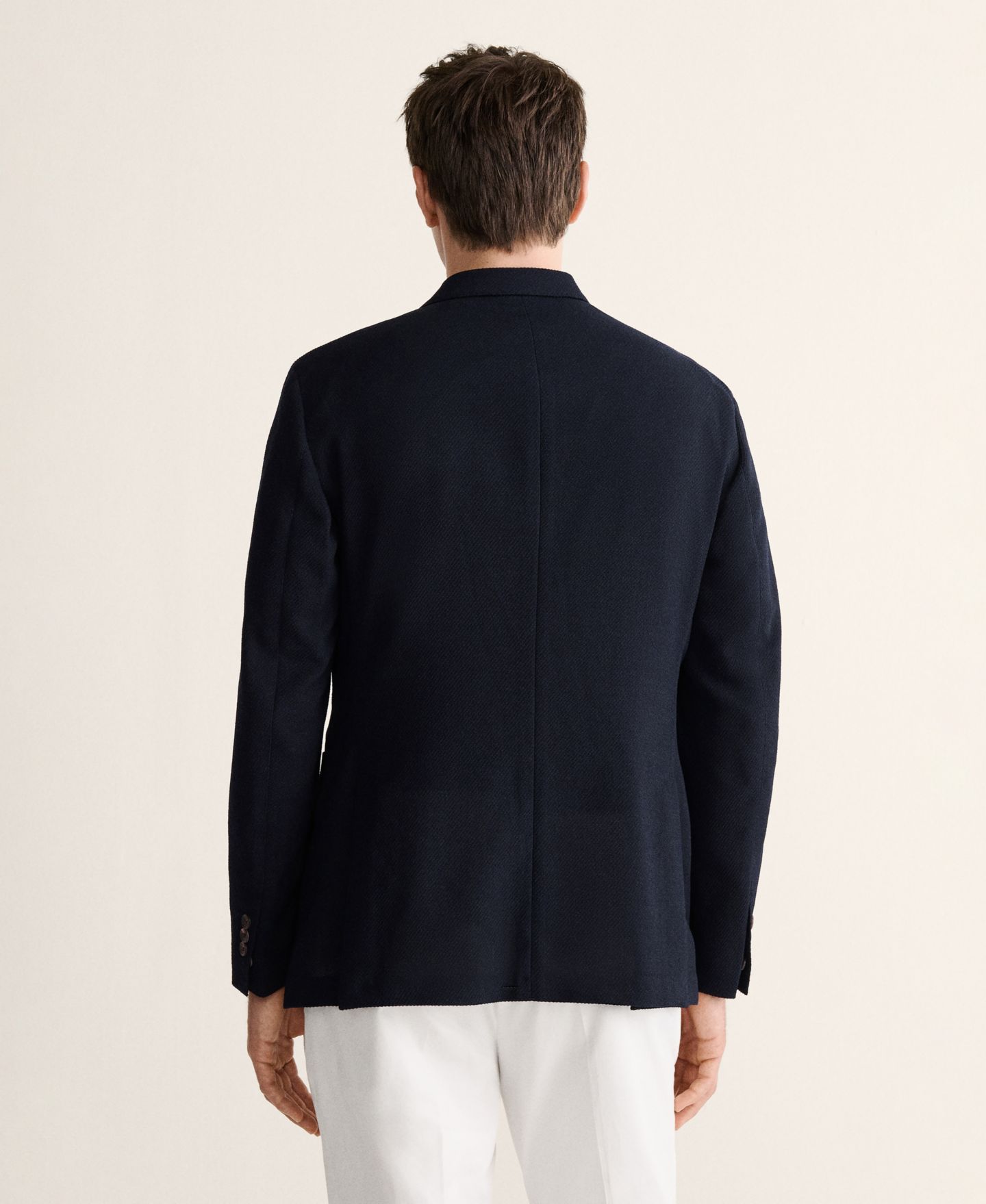 Мужской пиджак MANGO Slim-Fit Wool Blazer, цвет: Тёмно-синий — фото 3