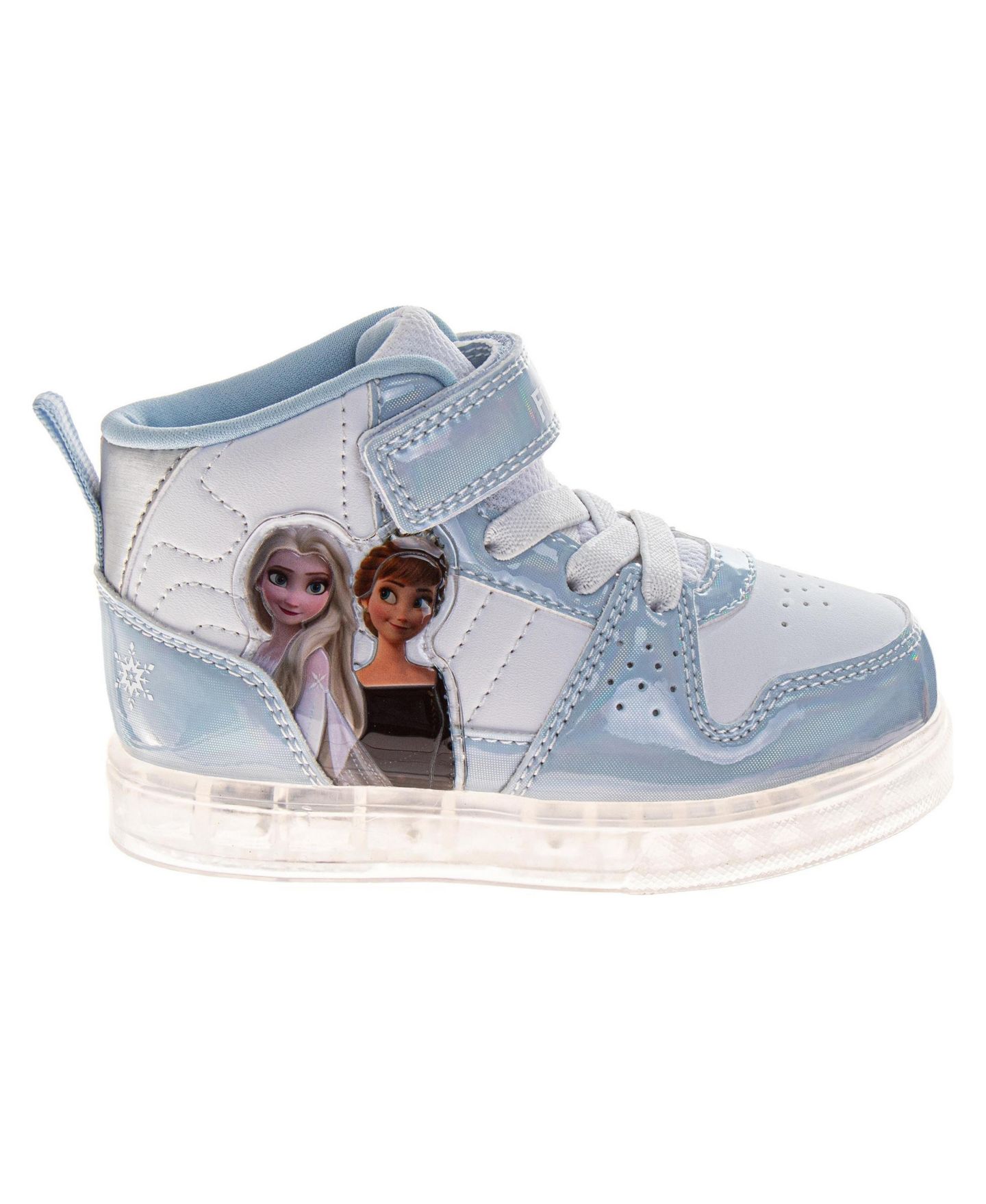 Кроссовки Disney Frozen Anna and Elsa Light-Up High-Top Sneakers with Hook and Loop Closure для девочек, цвет: Синий белый — фото 2
