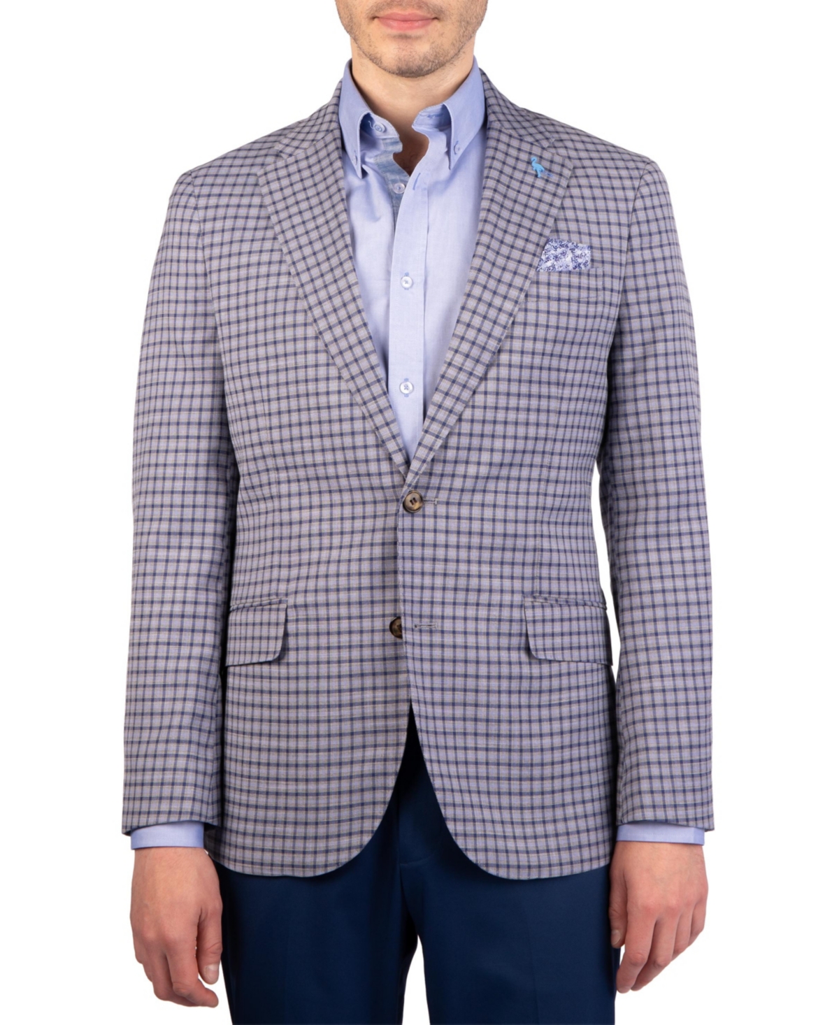 Tailorbyrd Men's Melange Mini Plaid Sport Coat