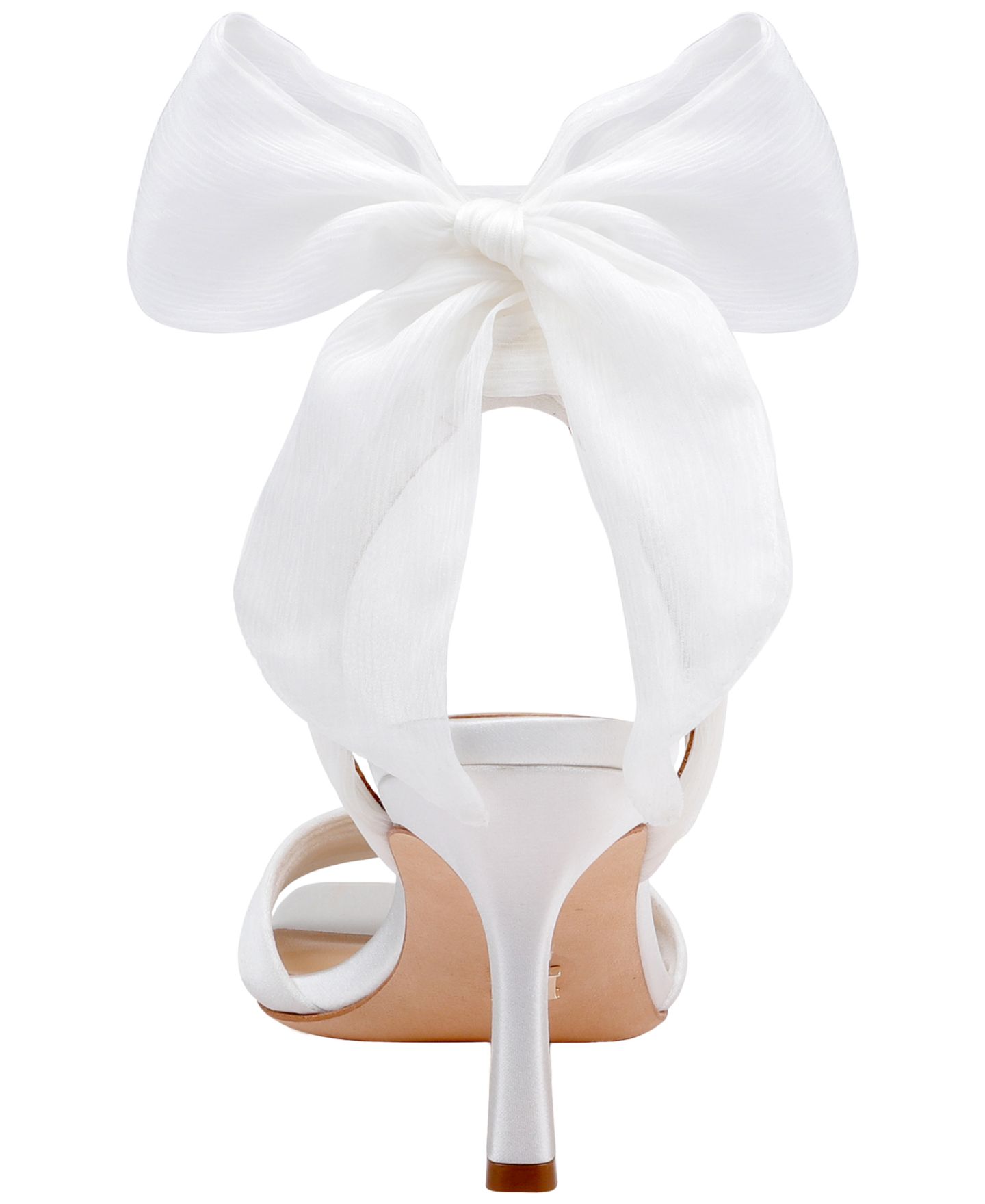 Женские сандалии Badgley Mischka Yanis Open Toe Dress Sandals, цвет: Белый атласный — фото 3