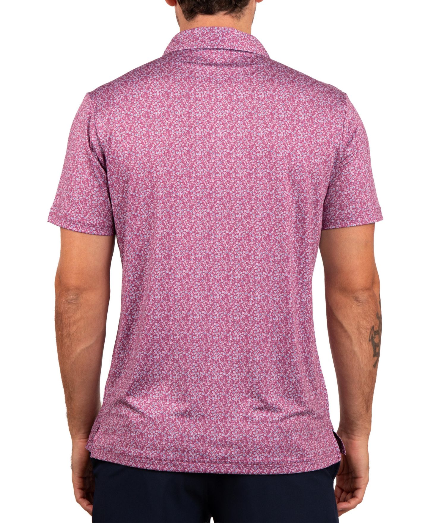 Мужское поло Tailorbyrd Mini Ditsy Performance Polo, цвет: Бордовый — фото 3