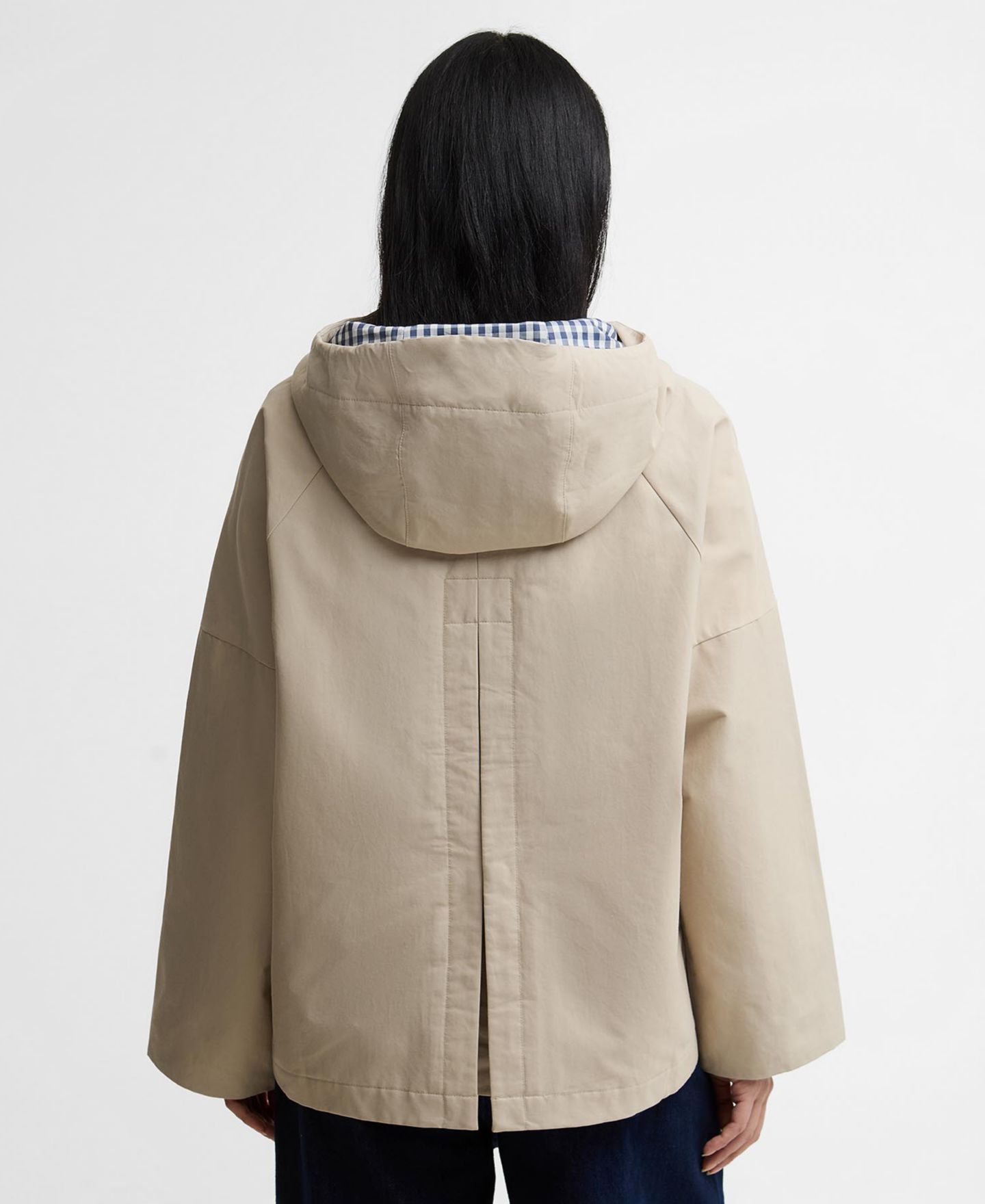 Женская куртка Barbour Kingswood Showerproof Hooded, цвет: Тёмно-синий / Тёмно-синий в мелкую клетку — фото 7
