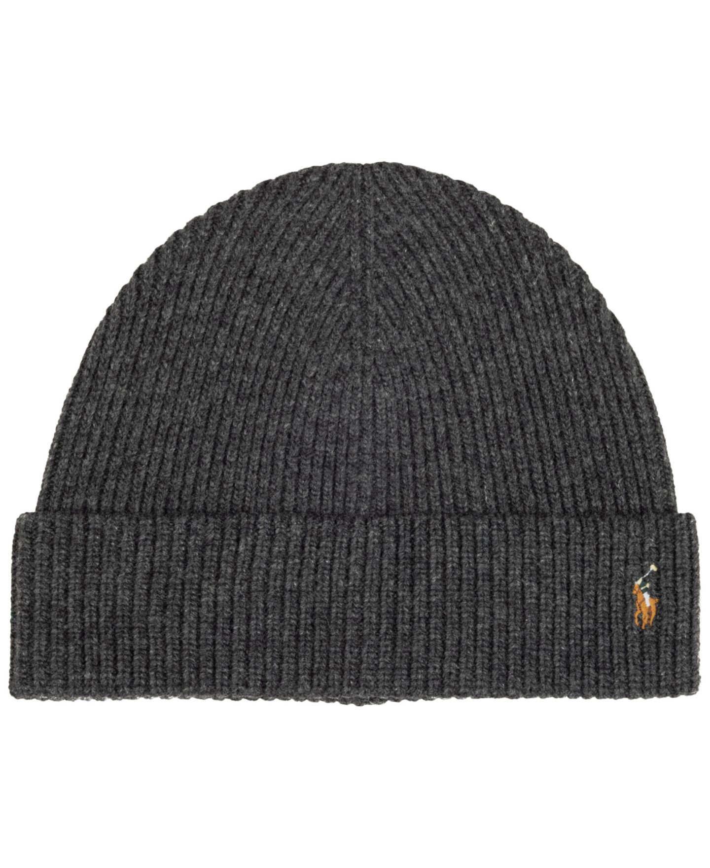 Мужской головной убор Polo Ralph Lauren Signature Cuff Hat, цвет: Угольный — фото 1