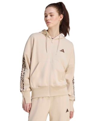 Women's Seasonal Essentials Animal Print 3-Stripes Hooded Track Jacket