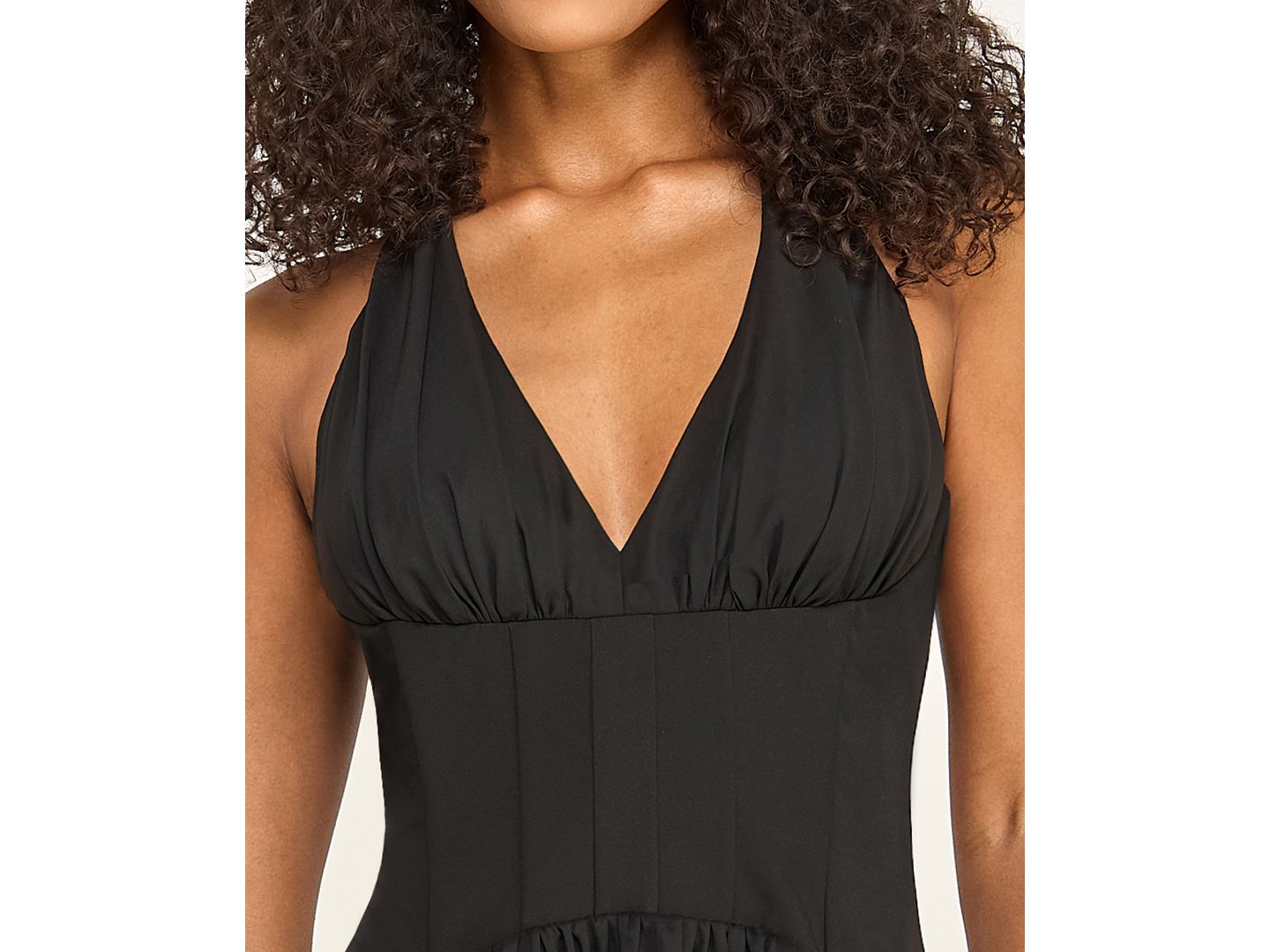 Женское платье SENI & CADE Juniors' Halter Drop Waist Chiffon, цвет: Чёрный — фото 4