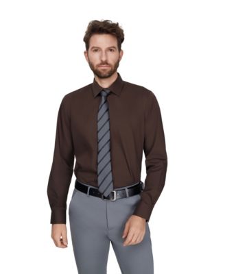 Men's Slim-Fit Solid Dress Shirt