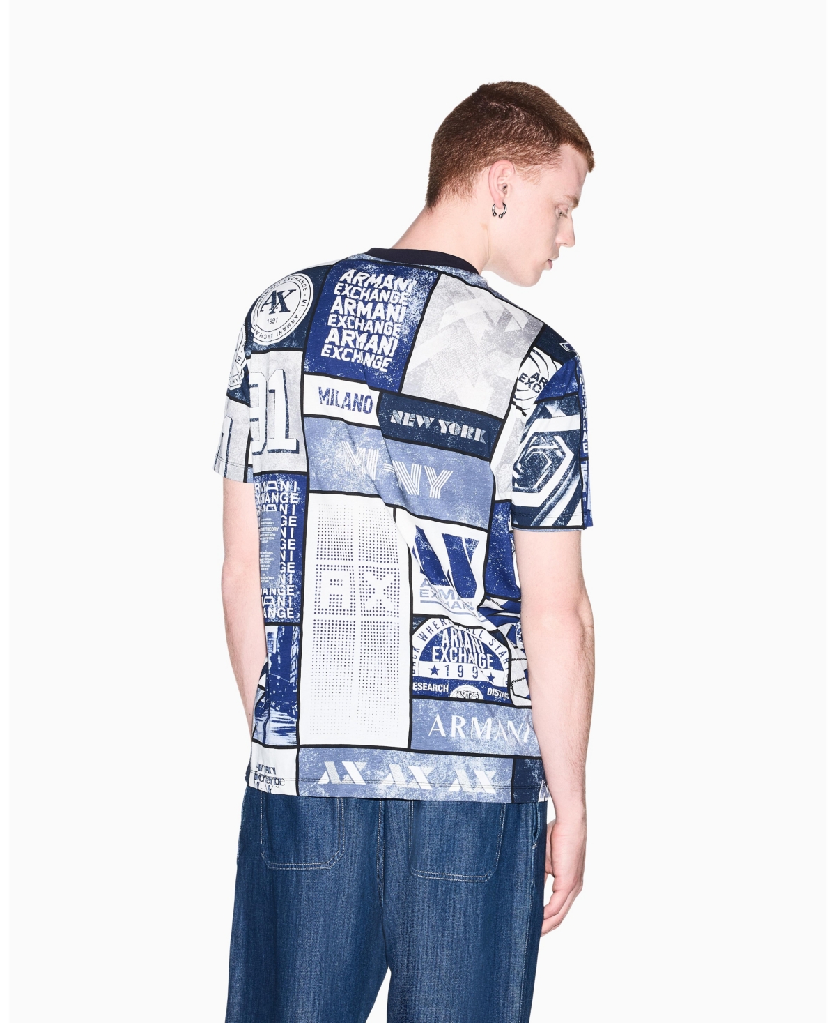 A|X Armani Exchange Men's Short Sleeve Collage Logo T-Shirt