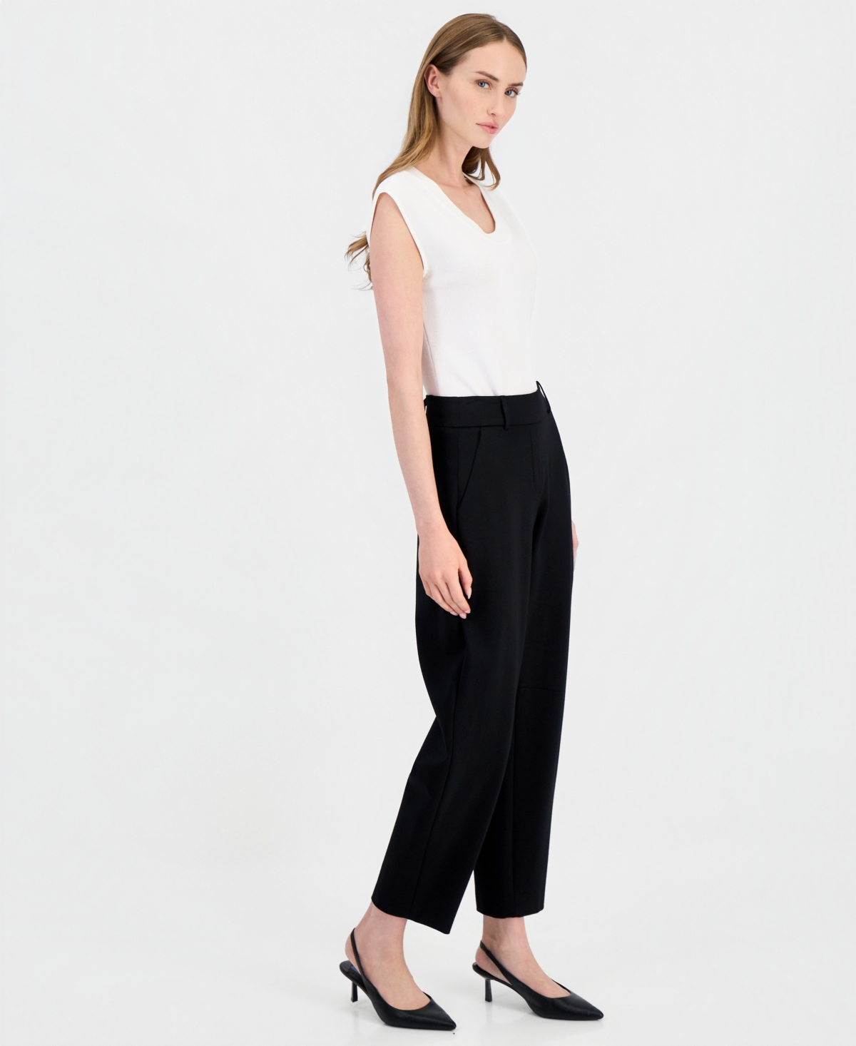 Anne Klein Women's Pull-On Barrel Leg Pants