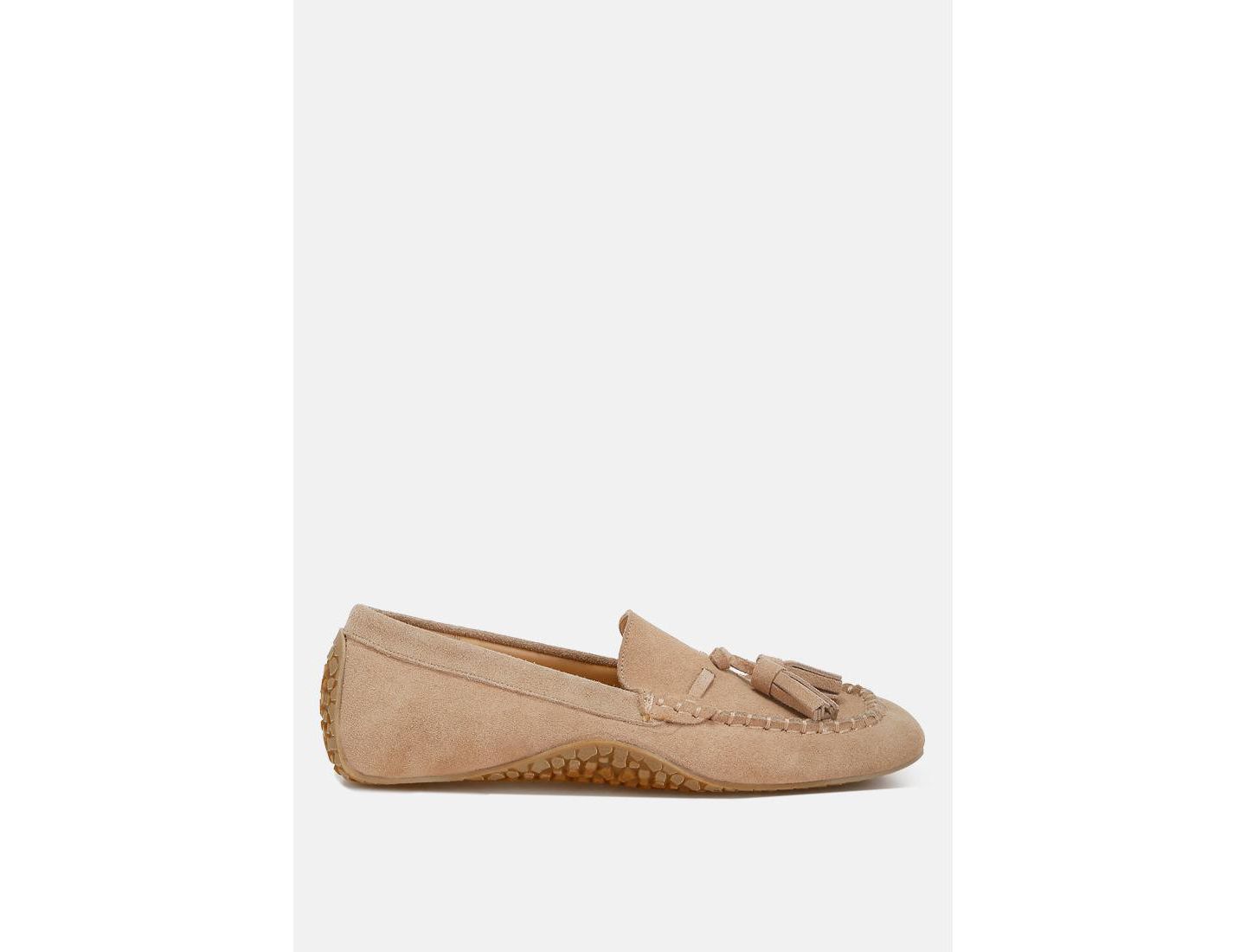 Женские туфли Rag & Co Kipstar Suede Round Toe Tassel s, цвет: Бежевый — фото 4