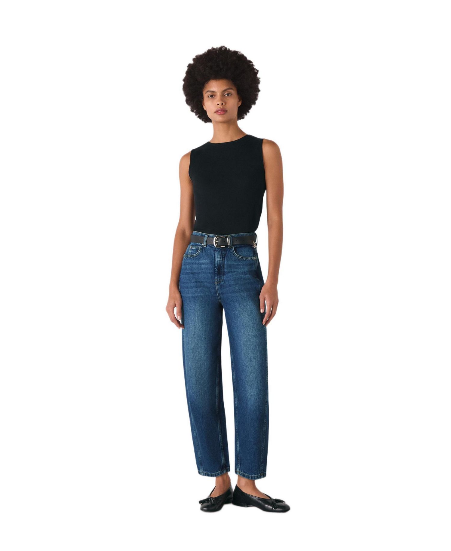 Women's High Waist Barrel Leg Jean