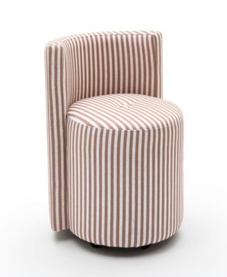 Alyssa 27.6" Fabric Striped Linen Rolling Desk Chair