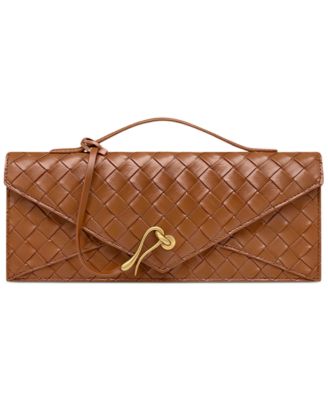 Celeste Small Woven Textured Envelope Top Handle Clutch Handbag