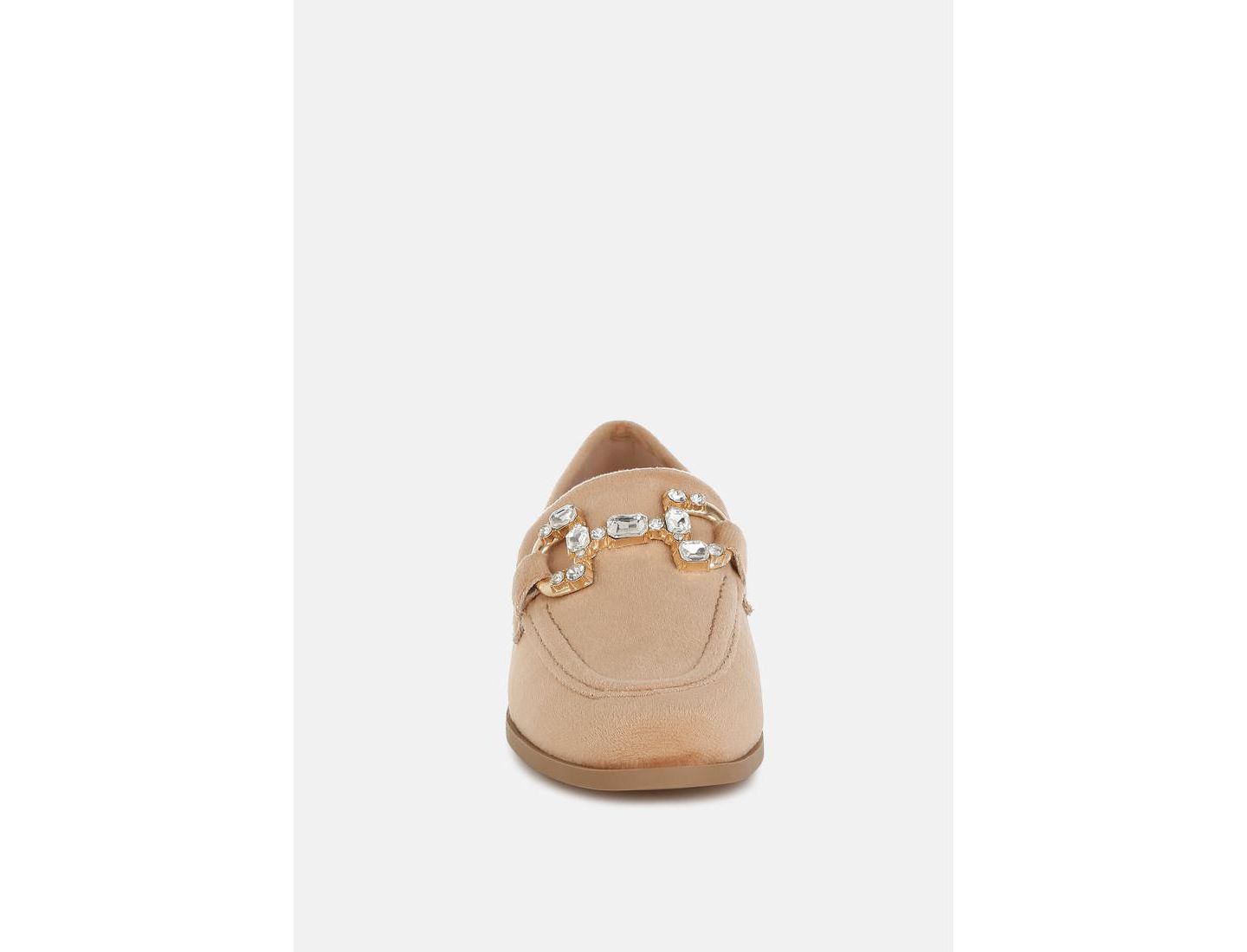 Женские туфли Rag & Co Maestro Diamante Embellished Horsebit s, цвет: Бежевый — фото 4