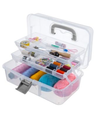Plastic Craft Organizer Storage Box Carrying Case
