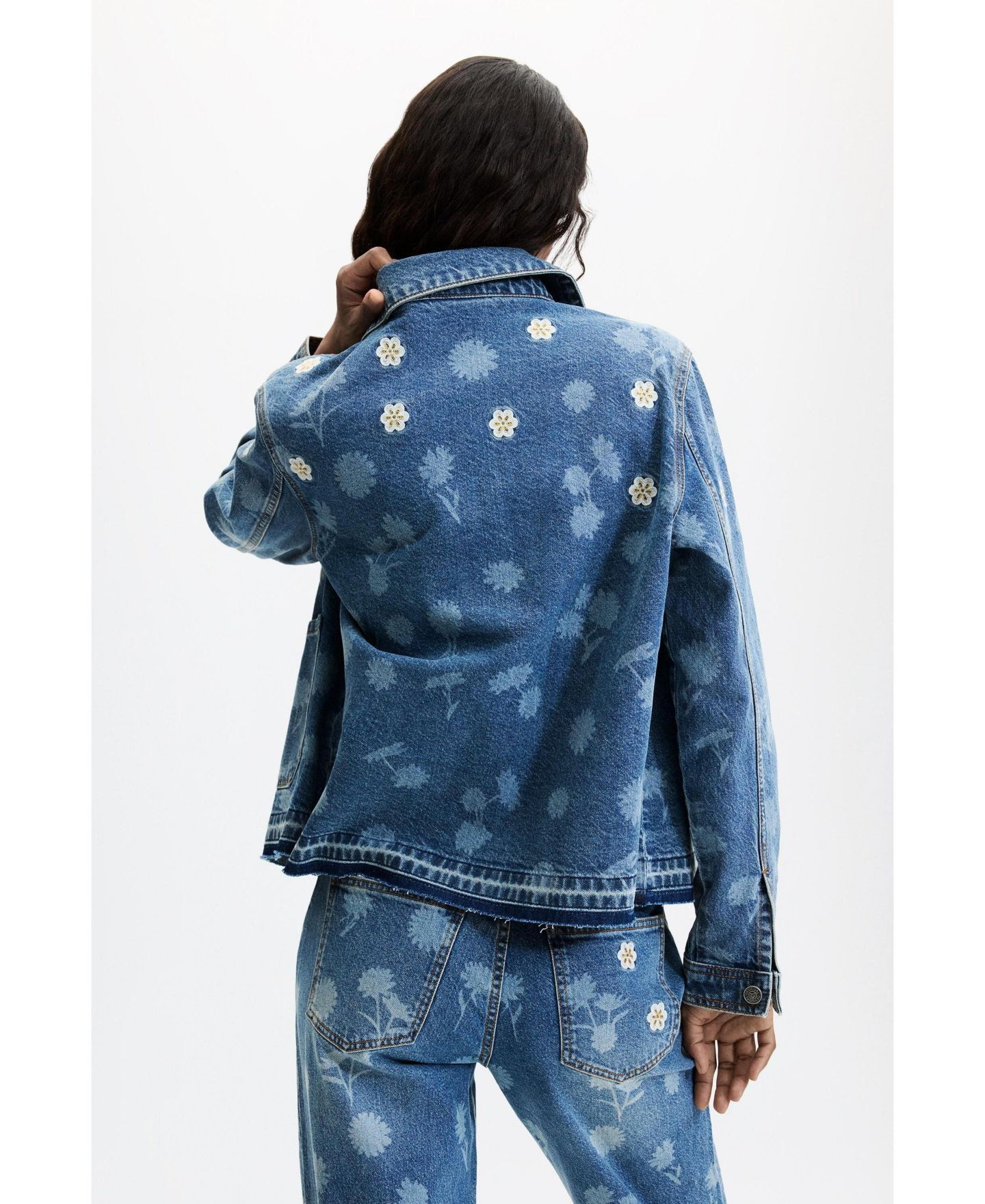 Женская куртка Desigual Denim jacket cotton, цвет: Средний синий — фото 4